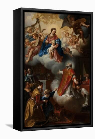 The Vision of St. Philip Neri, 1721-Marco Benefial-Framed Stretched Canvas