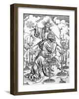 The Vision of the Seven Candlesticks from the "Apocalypse" Pub. 1498-Albrecht Dürer-Framed Giclee Print