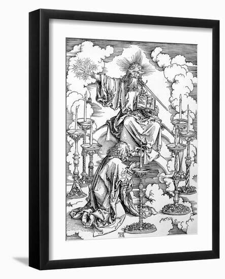 The Vision of the Seven Candlesticks from the "Apocalypse" Pub. 1498-Albrecht Dürer-Framed Giclee Print