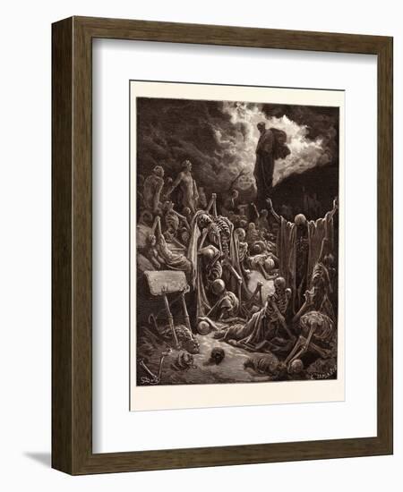 The Vision of the Valley of Dry Bones-Gustave Dore-Framed Giclee Print