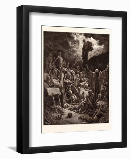 The Vision of the Valley of Dry Bones-Gustave Dore-Framed Giclee Print