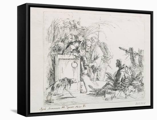 The Visit at the Death. from the Series ''Capriccios', Mid of the 18th C-Giambattista Tiepolo-Framed Stretched Canvas