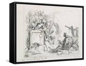 The Visit at the Death. from the Series ''Capriccios', Mid of the 18th C-Giambattista Tiepolo-Framed Stretched Canvas