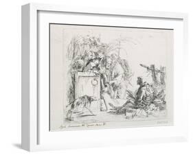 The Visit at the Death. from the Series ''Capriccios', Mid of the 18th C-Giambattista Tiepolo-Framed Giclee Print