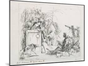 The Visit at the Death. from the Series ''Capriccios', Mid of the 18th C-Giambattista Tiepolo-Mounted Giclee Print