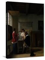 The Visit, c.1657-Pieter de Hooch-Stretched Canvas