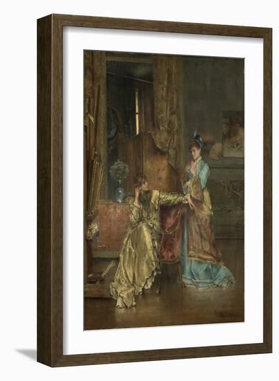 The Visit, C.1870 (Oil on Panel)-Alfred Emile Stevens-Framed Giclee Print