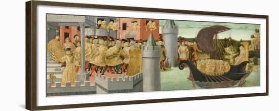 The Visit of Cleopatra to Antony, c.1475-1480-Neroccio Di Landi-Framed Premium Giclee Print