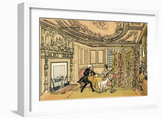 The Visit of Dr Syntax to the Widow Hopefull at York-Thomas Rowlandson-Framed Art Print