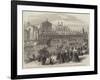 The Visit of King Victor Emmanuel to Venice, Decorated Bridge over the Grand Canal-null-Framed Giclee Print