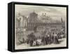 The Visit of King Victor Emmanuel to Venice, Decorated Bridge over the Grand Canal-null-Framed Stretched Canvas