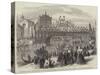 The Visit of King Victor Emmanuel to Venice, Decorated Bridge over the Grand Canal-null-Stretched Canvas