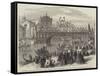 The Visit of King Victor Emmanuel to Venice, Decorated Bridge over the Grand Canal-null-Framed Stretched Canvas