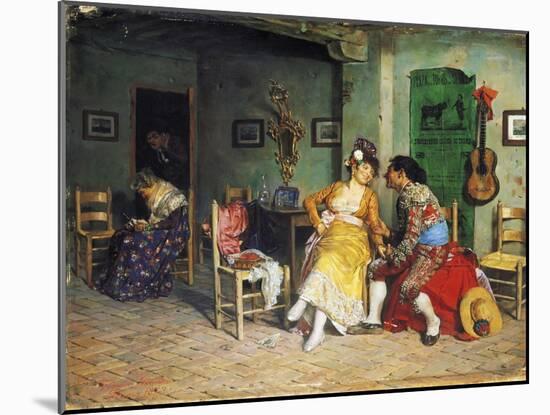 The Visit of the Bullfighter-Francisco Peralta-Mounted Giclee Print