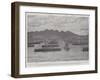 The Visit of the King and Queen of Italy to Sardinia, the Naval Review in Aranci Bay-null-Framed Giclee Print