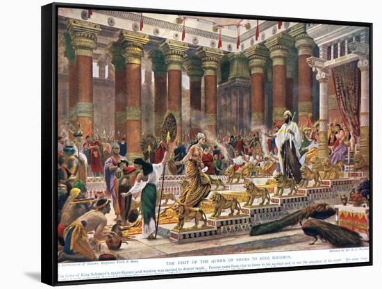 The Visit of the Queen of Sheba to King Solomon, Illustration from 'Hutchinson's History of the…-Edward John Poynter-Framed Stretched Canvas