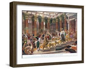 The Visit of the Queen of Sheba to King Solomon, Illustration from 'Hutchinson's History of the…-Edward John Poynter-Framed Giclee Print