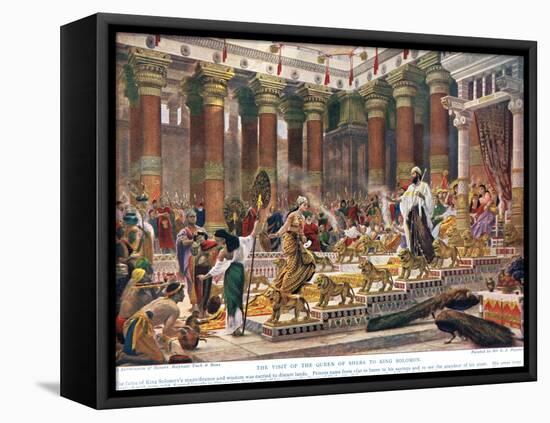 The Visit of the Queen of Sheba to King Solomon, Illustration from 'Hutchinson's History of the…-Edward John Poynter-Framed Stretched Canvas