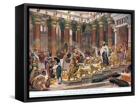 The Visit of the Queen of Sheba to King Solomon, Illustration from 'Hutchinson's History of the…-Edward John Poynter-Framed Stretched Canvas