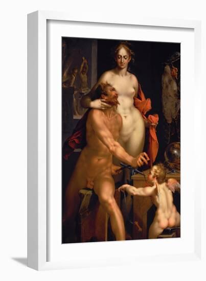 The Visit of Venus to Vulcan, C. 1610-Bartholomeus Spranger-Framed Giclee Print