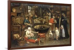 The Visit to the Farm-Pieter Bruegel the Elder-Framed Giclee Print