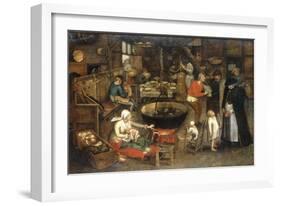 The Visit to the Farm-Pieter Bruegel the Elder-Framed Giclee Print
