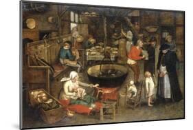 The Visit to the Farm-Pieter Bruegel the Elder-Mounted Giclee Print