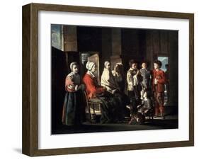 The Visit to the Grandmother, 1645-Louis Le Nain-Framed Giclee Print