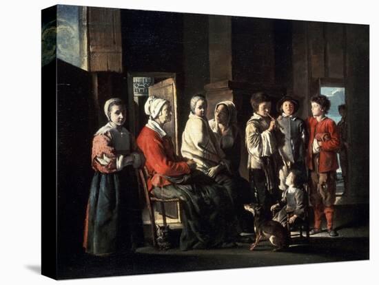 The Visit to the Grandmother, 1645-Louis Le Nain-Stretched Canvas