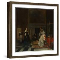 The Visit to the Nursery, 1661-Gabriel Metsu-Framed Giclee Print