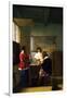 The Visit-Pieter de Hooch-Framed Art Print