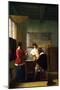 The Visit-Pieter de Hooch-Mounted Art Print