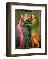 The Visitation, 1528-30 (Fresco) (See 208284 and 60439 for Details)-Jacopo da Carucci Pontormo-Framed Premium Giclee Print