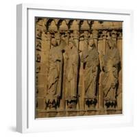 The Visitation, Four Jamb Figures from the West Facade of the Cathedral, circa 1230-40-null-Framed Giclee Print