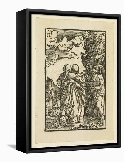 The Visitation of the Virgin to Elizabeth-Albrecht Altdorfer-Framed Stretched Canvas