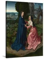 The Visitation of the Virgin to Saint Elizabeth. Panel from an Altarpiece, Ca 1515-null-Stretched Canvas