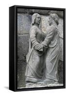 The Visitation on the Plougonven calvary, Plougonven, Finistere, Brittany, France-Godong-Framed Stretched Canvas