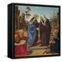 'The Visitation with Saints Nicholas and Anthony Abbot', c1489-1490-Piero di Cosimo-Framed Stretched Canvas