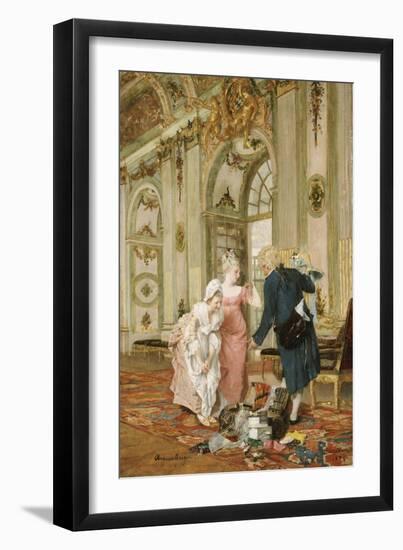 The Visiting Salesman, 1878-Caspar Augustin Geiger-Framed Giclee Print