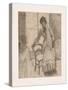 The Visitor (Recto), C.1881 (Pencil on Paper)-Mary Stevenson Cassatt-Stretched Canvas