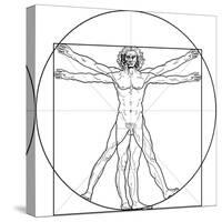 The Vitruvian Man, or Leonardo's Man-Green Ocean-Stretched Canvas