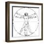 The Vitruvian Man, or Leonardo's Man-Green Ocean-Framed Art Print