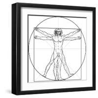 The Vitruvian Man, or Leonardo's Man-Green Ocean-Framed Art Print