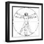 The Vitruvian Man, or Leonardo's Man-Green Ocean-Framed Art Print