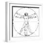 The Vitruvian Man, or Leonardo's Man-Green Ocean-Framed Art Print