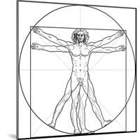 The Vitruvian Man, or Leonardo's Man-Green Ocean-Mounted Art Print