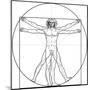 The Vitruvian Man, or Leonardo's Man-Green Ocean-Mounted Art Print