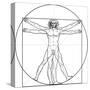 The Vitruvian Man, or Leonardo's Man-Green Ocean-Stretched Canvas