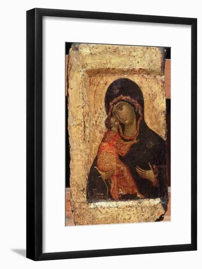 The Vladimir Madonna and Child, Russian Icon, Moscow School-Andrei Rublev-Framed Giclee Print