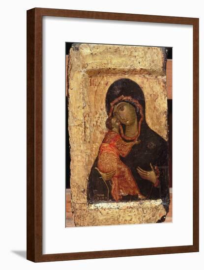 The Vladimir Madonna and Child, Russian Icon, Moscow School-Andrei Rublev-Framed Giclee Print